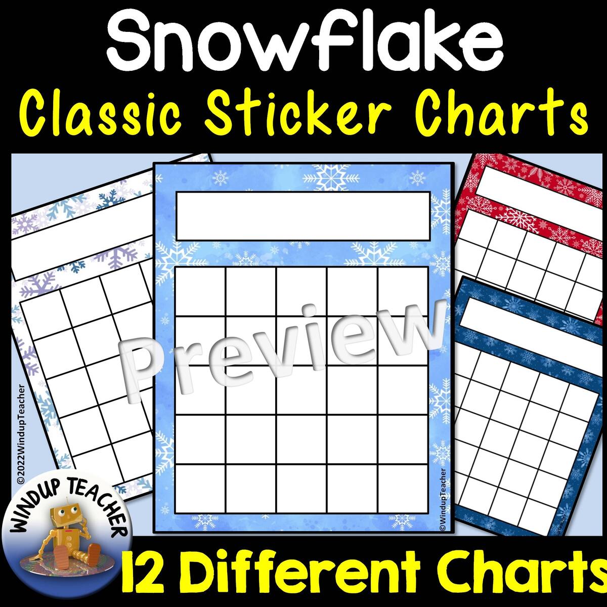 Snowflake Classic Sticker Charts Made By Teachers