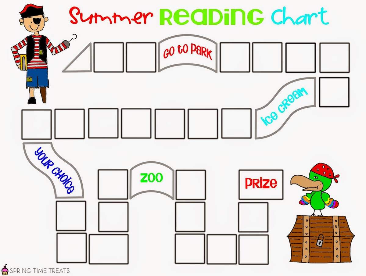 Summer PIRATE Reading Chart Free Printable Spring Time Doodles The Summer Reading Chart Printable Everyday Reading
