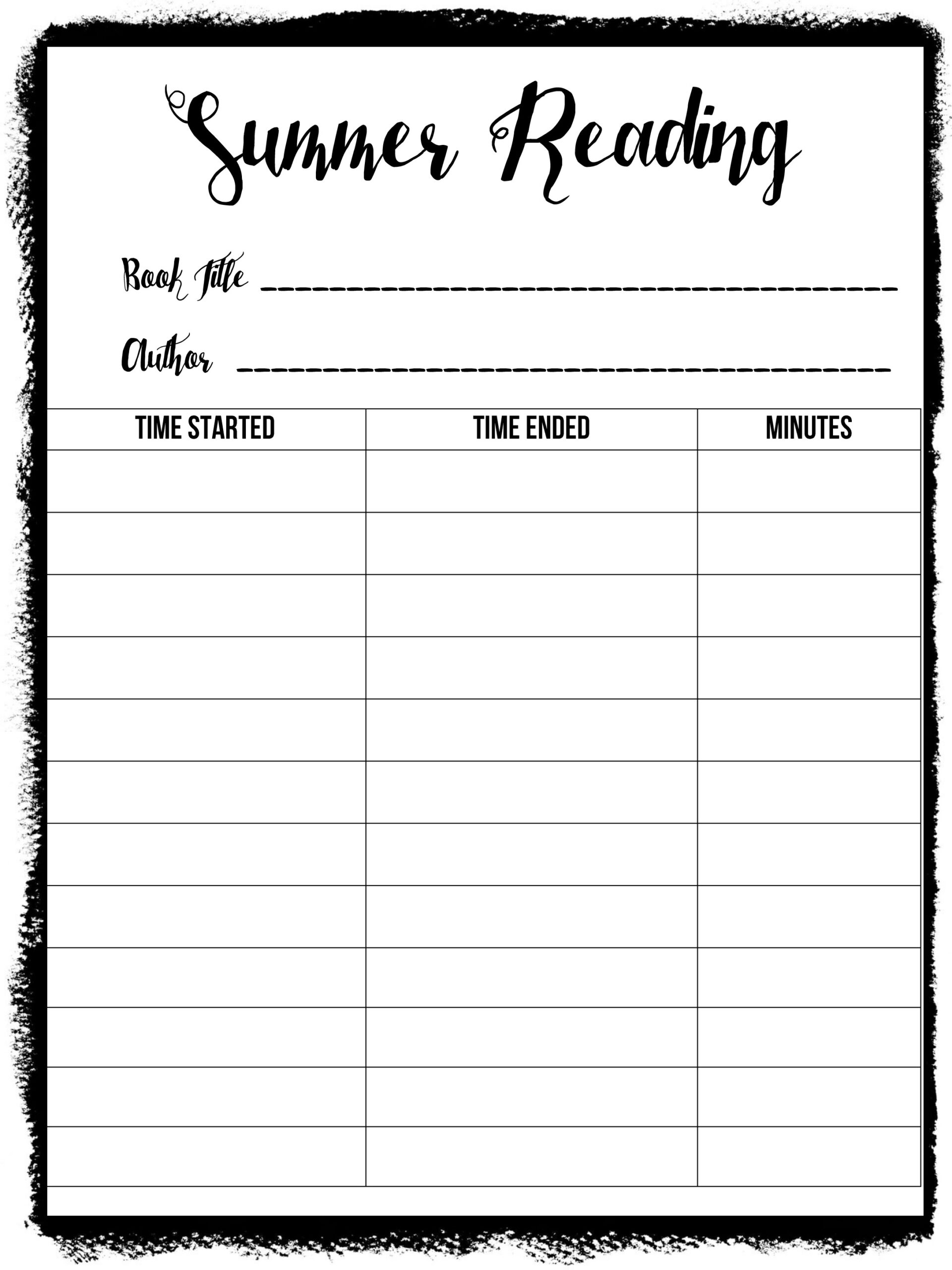 Summer Reading Chart Bookmark Free Printable Sugar Bee Crafts