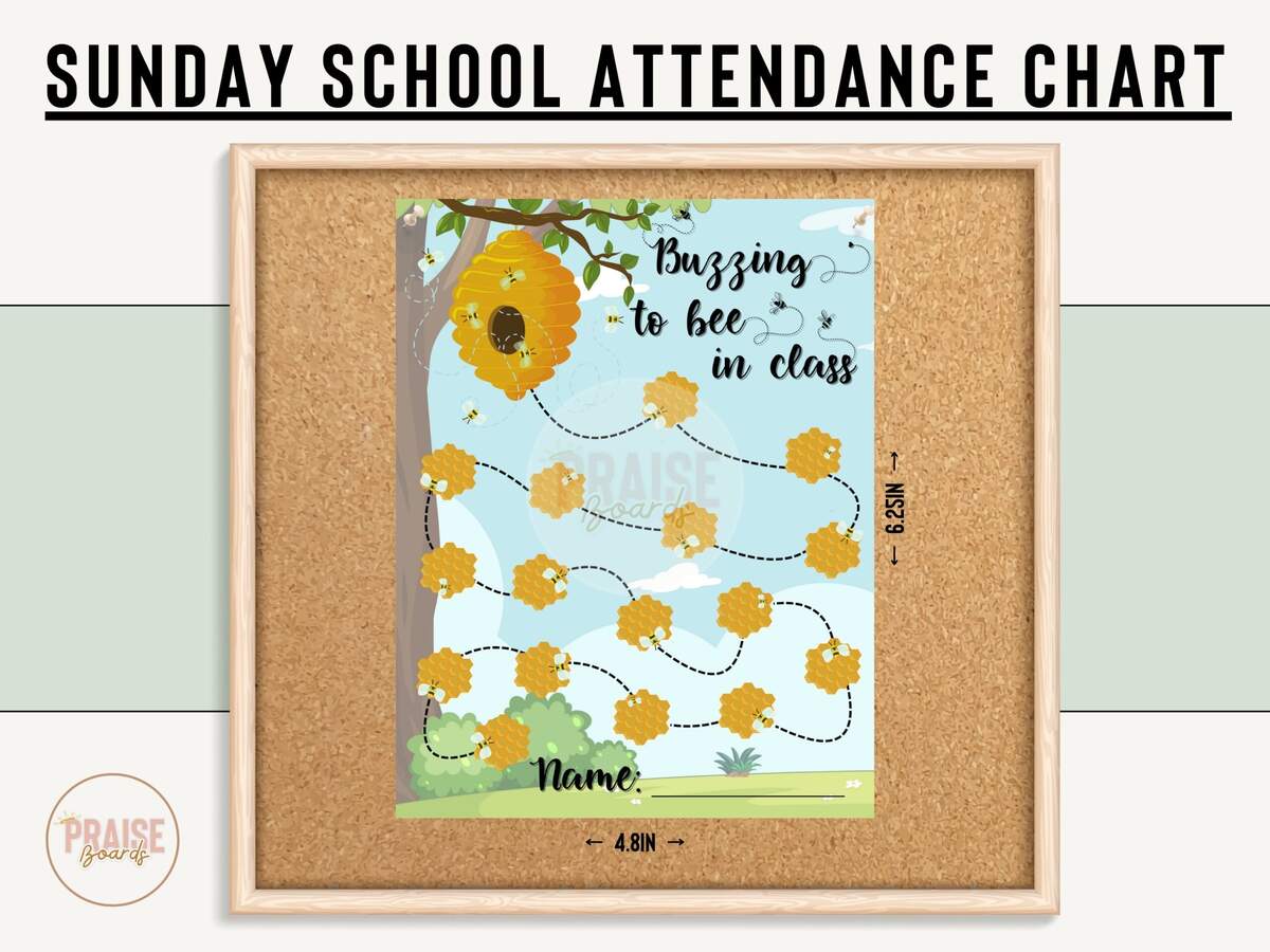Sunday School Attendance Sheet Attendance Chart Sunday School Printable Attendance Tracker Attendance Chart Church Attendance Sticker Etsy