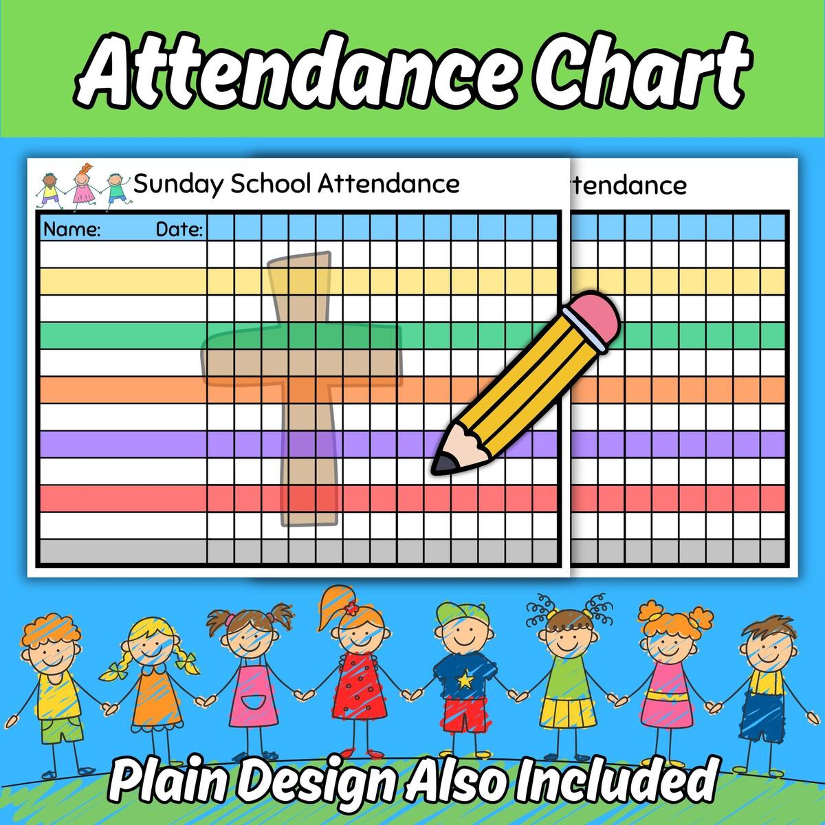 Sunday School Attendance Sheet Etsy Australia