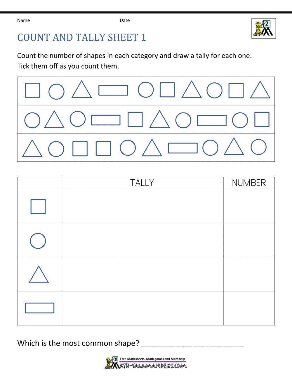 Tally Chart Worksheets