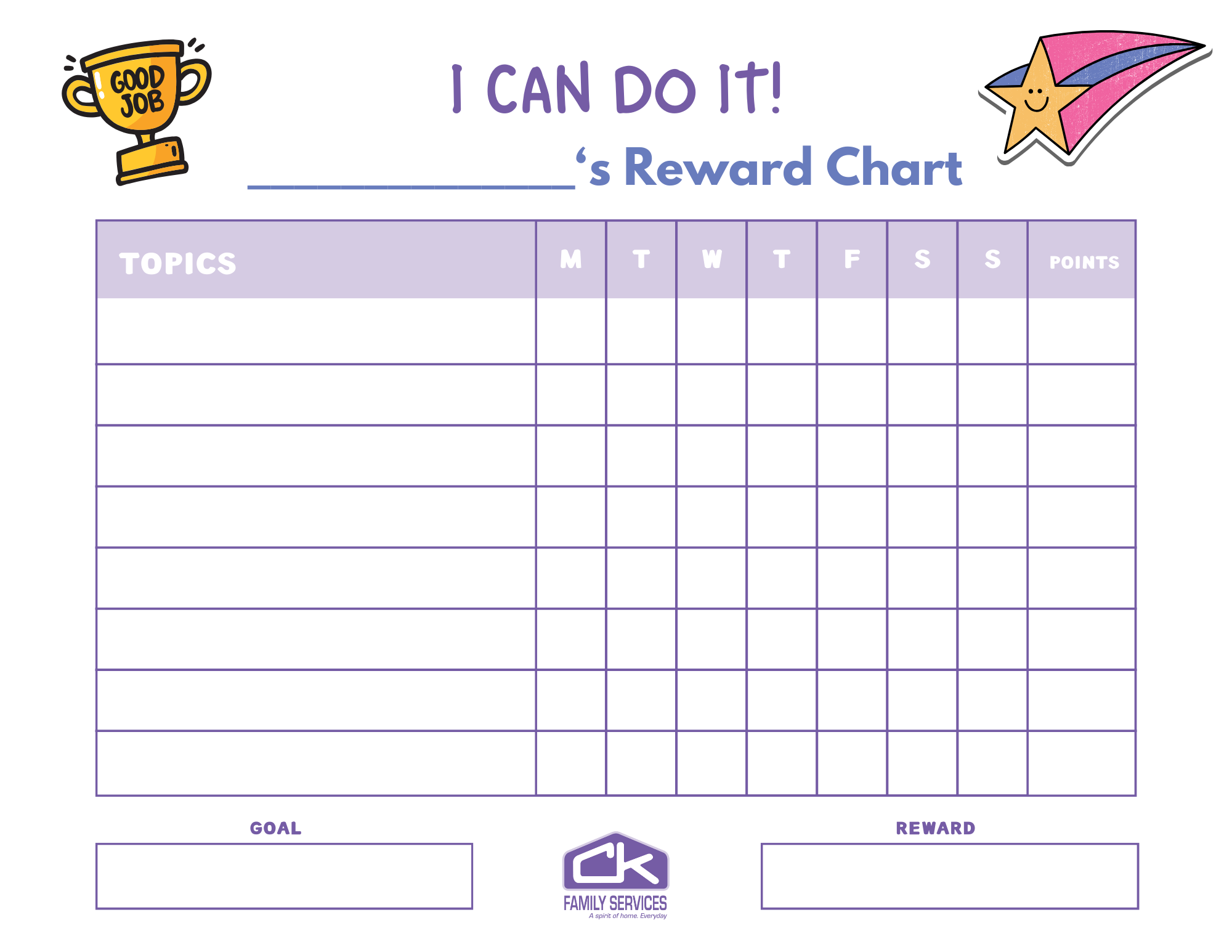 Sticker Reward Chart Free Printable Printable Party Favors