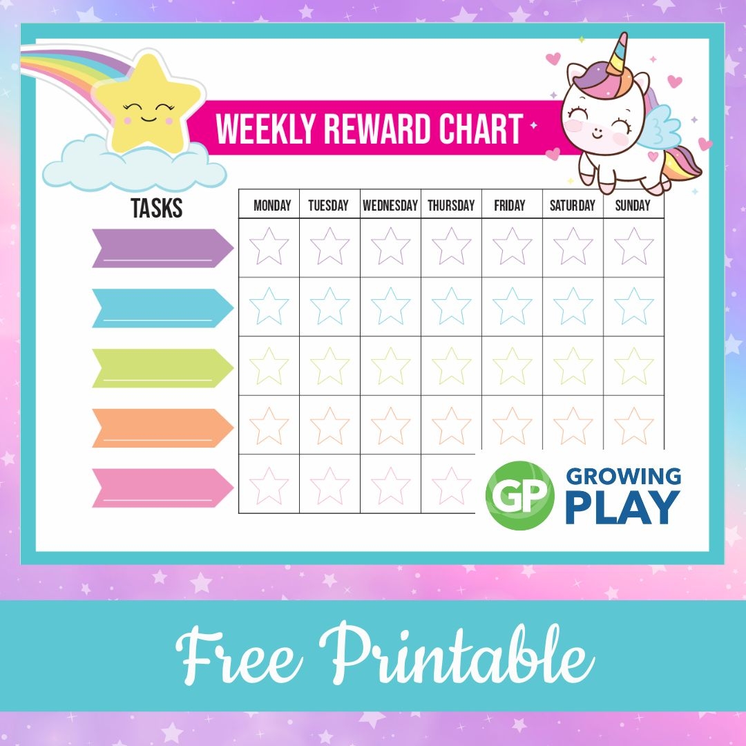Unicorn Reward Chart For Kids Printable Chore Chart Girls Rainbow Unicorn Sticker Chart Girls Reward Chart Kids Behavior Chart Etsy