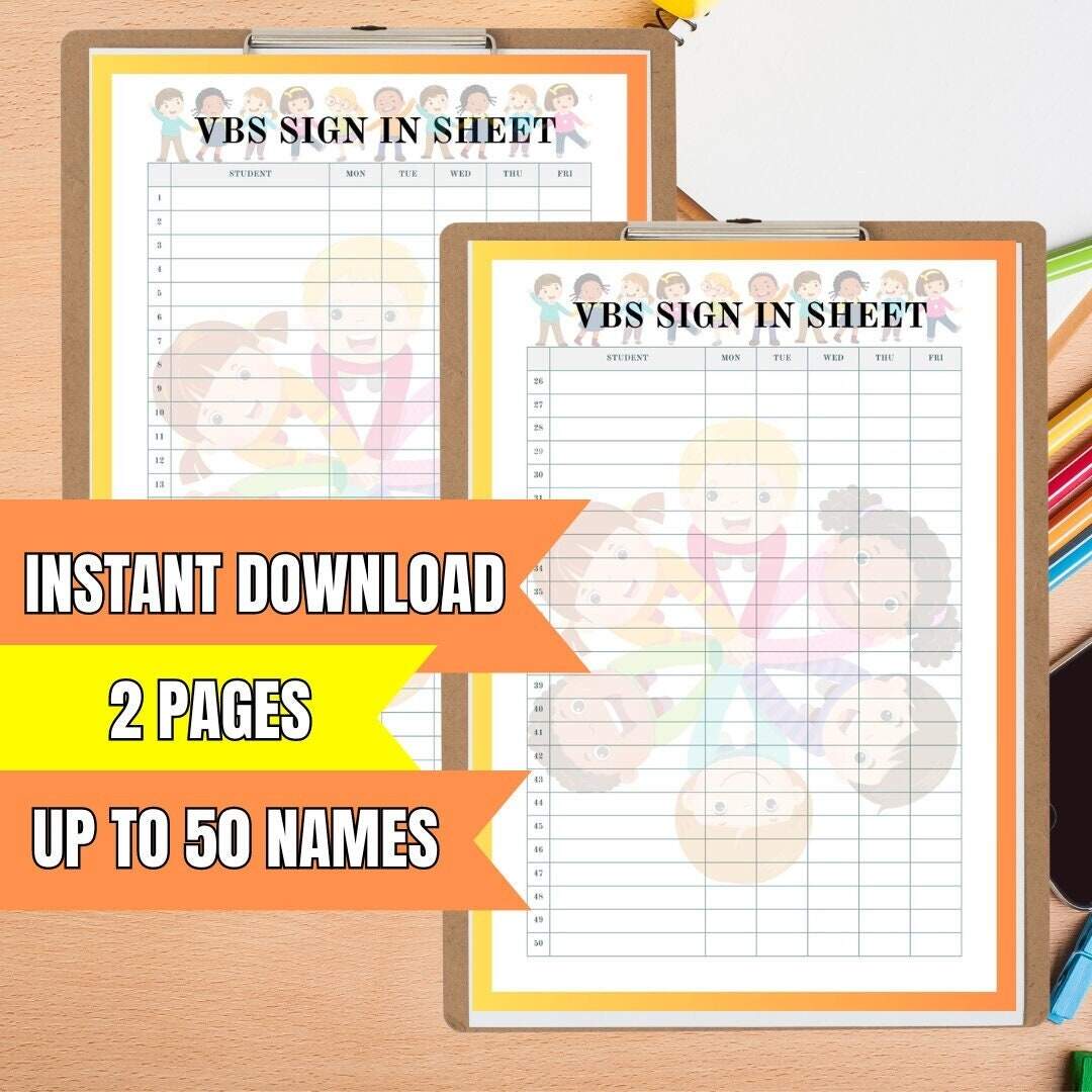 Vacation Bible School Attendance Sheet For VBS Sign In Sheet Bible School Name Sheet Etsy Israel Vacation Bible School Attendance Sheet For VBS Sign In Sheet Bible School Name Sheet Etsy Israel