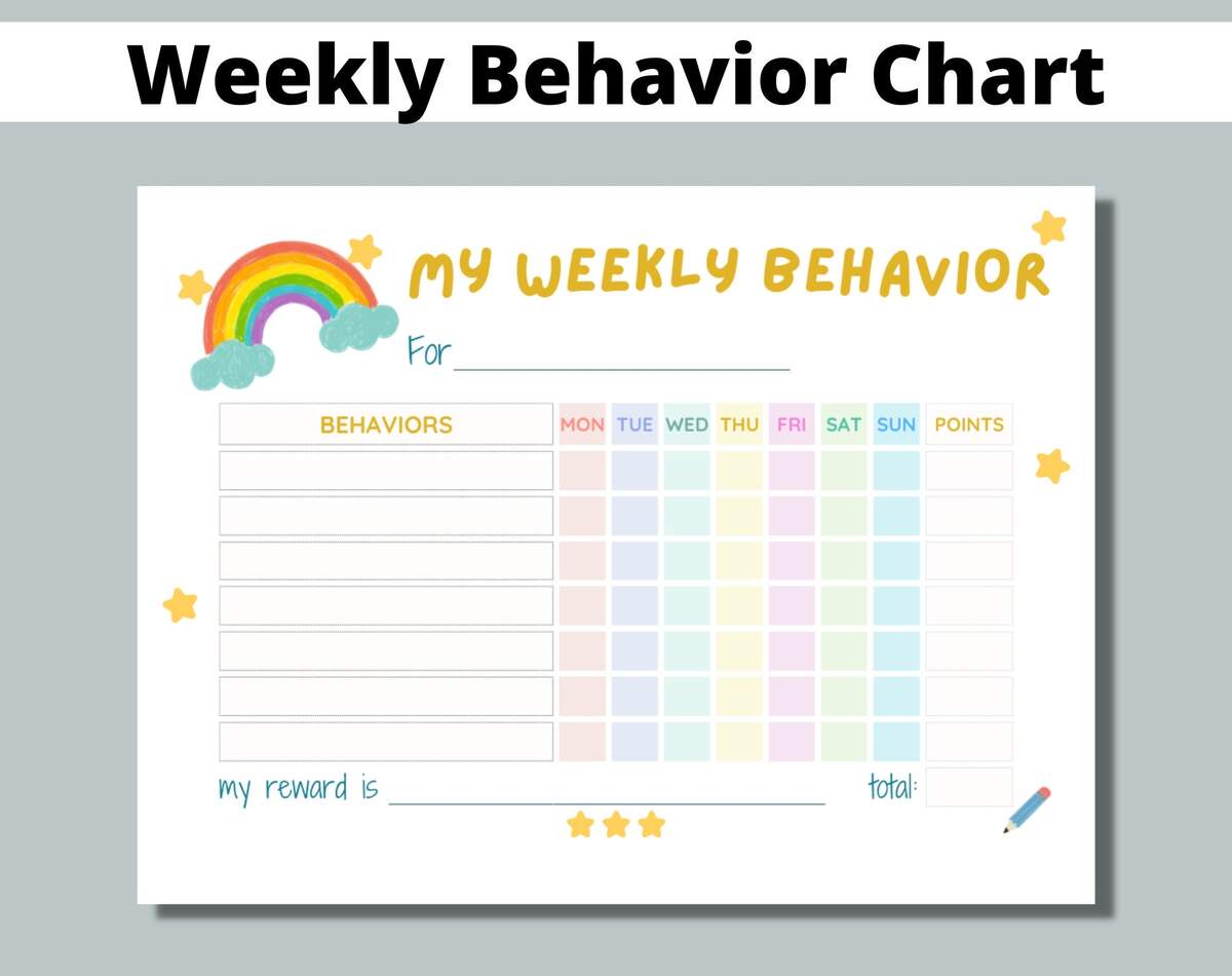 19 Printable Behavior Chart Templates For Kids TemplateLab