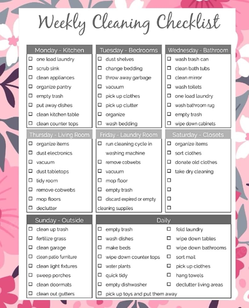 Weekly Cleaning Checklist Household Chores With Check Lists Weakly Task Covering All Areas Of The Home Weekly And Daily Check List Umar Ismail Amazon Books Weekly Cleaning Checklist Household Chores With Check Lists Weakly Task Covering All Areas Of The Home Weekly And Daily Check List Umar Ismail Amazon Books