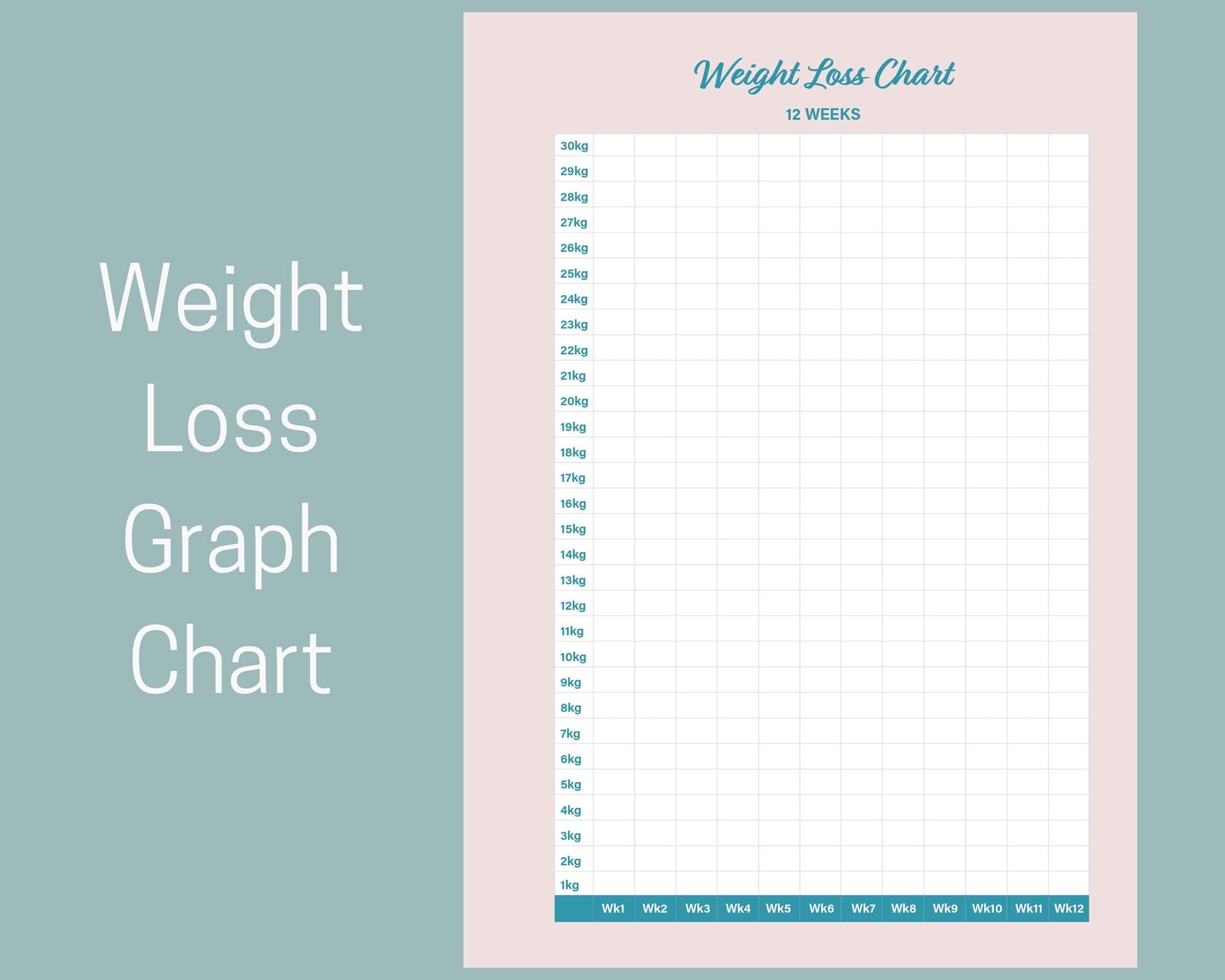 Weight Loss Graph Chart Printable Etsy Weight Loss Graph Chart Printable Etsy