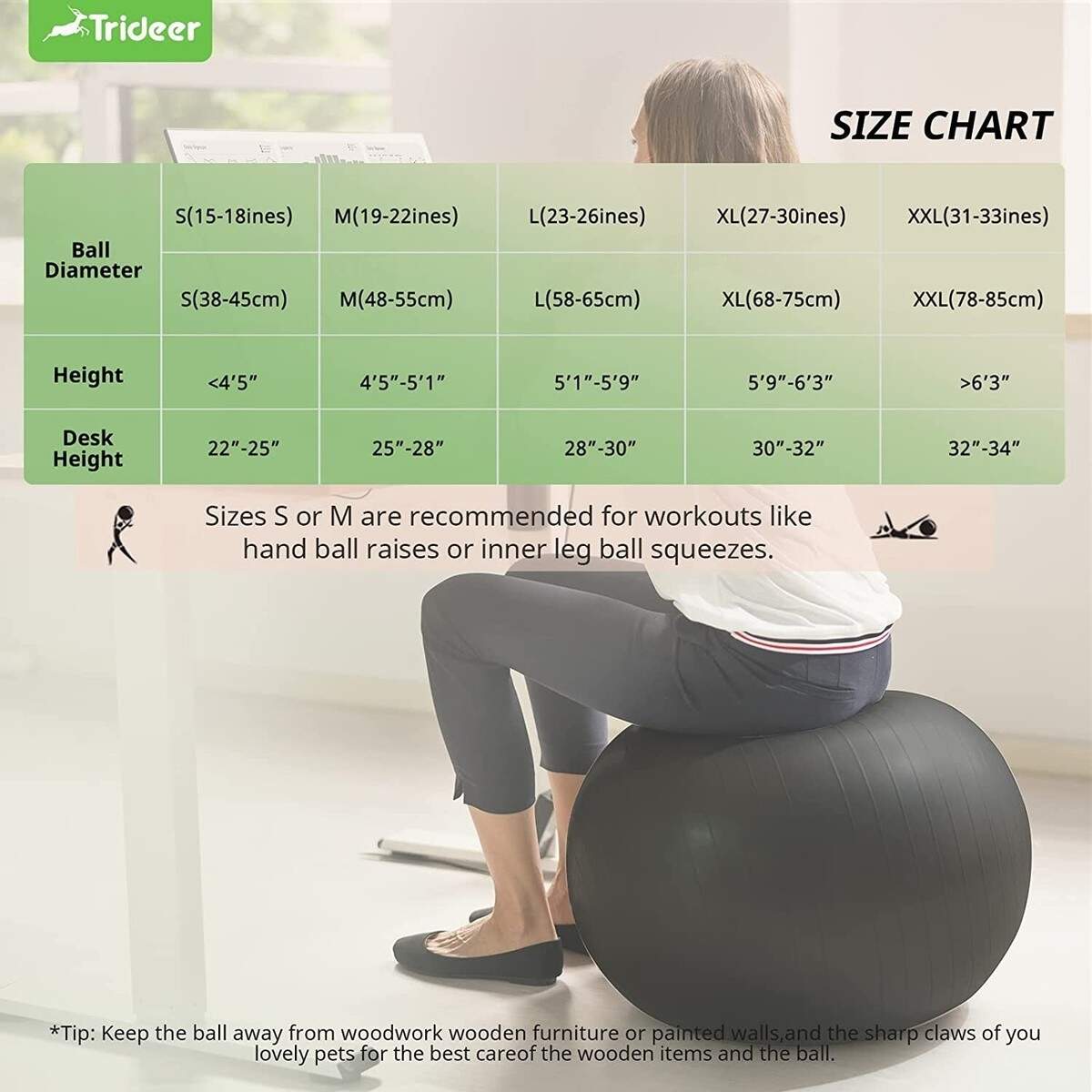 Yoga Exercise Ball Size For Desk URBNFit Exercise Ball Yoga Ball For Workout Pilates Pregnancy