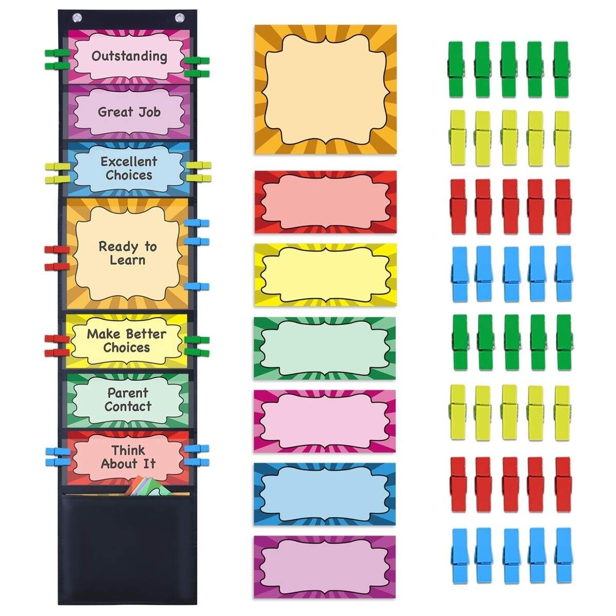 ZKOO Student Behavior Clip Chart For Classroom Management Kids Track Reward P EBay