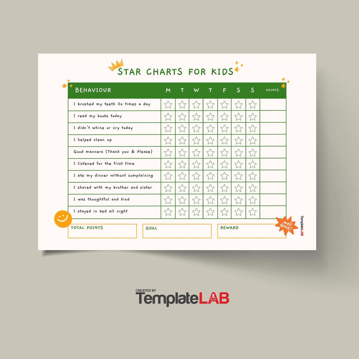 19 Printable Behavior Chart Templates For Kids TemplateLab