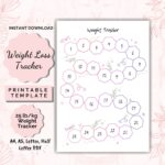 25 Lb kg Weight Loss Tracker Printable Chart A4 PDF Etsy