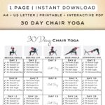 30 Day Chair Yoga Flow Printable Interactive PDF Easy To Follow Poses Beginner Friendly Workout Digital Gym Guide A4 US Letter Etsy