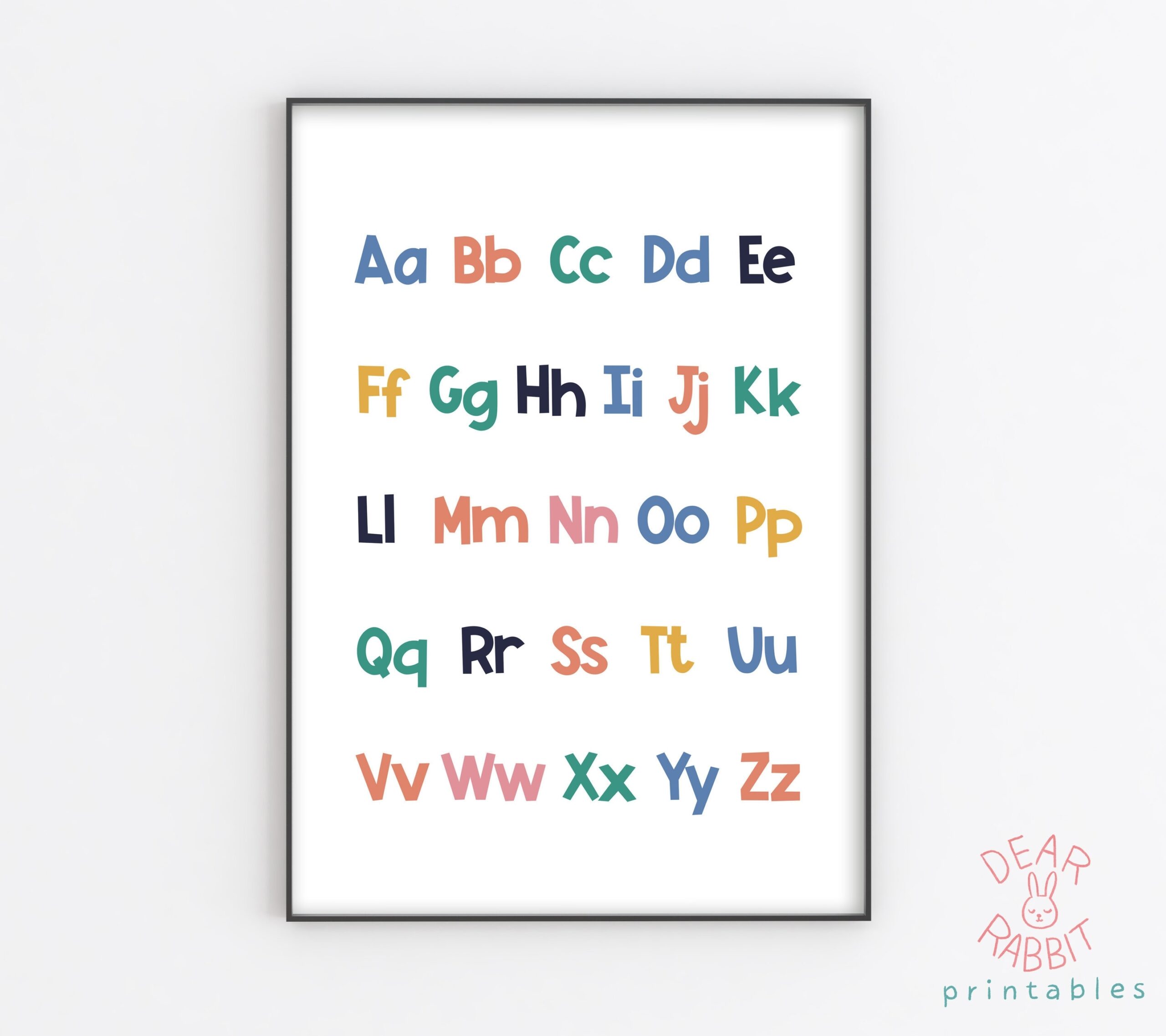 Alphabet Printable ABC Poster Alphabet Wall Art ABC Wall Art ABC Nursery Art Sign Nursery Sign Lowercase Alphabet Poster Kids Room Etsy