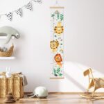 Amazon Zeeko Lion Canvas Growth Chart For Kids Height Measuring Ruler Kids Height Wall Chart Height Measurement Poster Hanger Frame 50 190CM Canvas Hanging Height Measurement For Wall 12 X 63 Inch