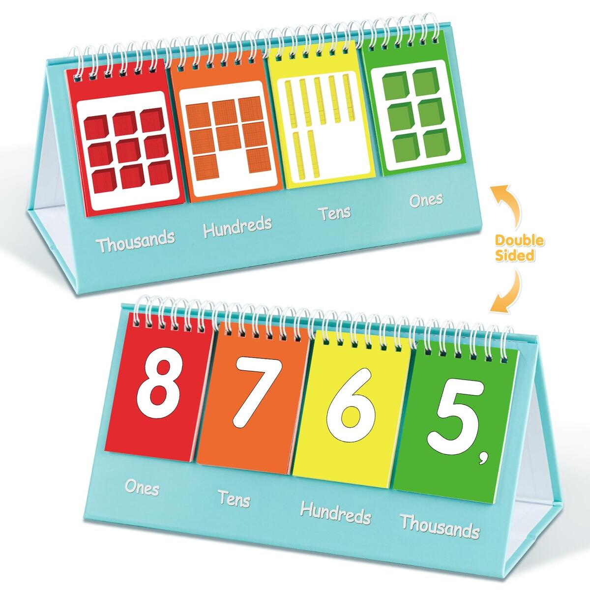 Auchq Student Place Value Flip Chart Double Sided Math Manipulatives Tool For K 3 Elementary Classroom Math Learning Chart To Count By Ones Tens Hundreds And Thousands Unknown Author Amazon Office Products