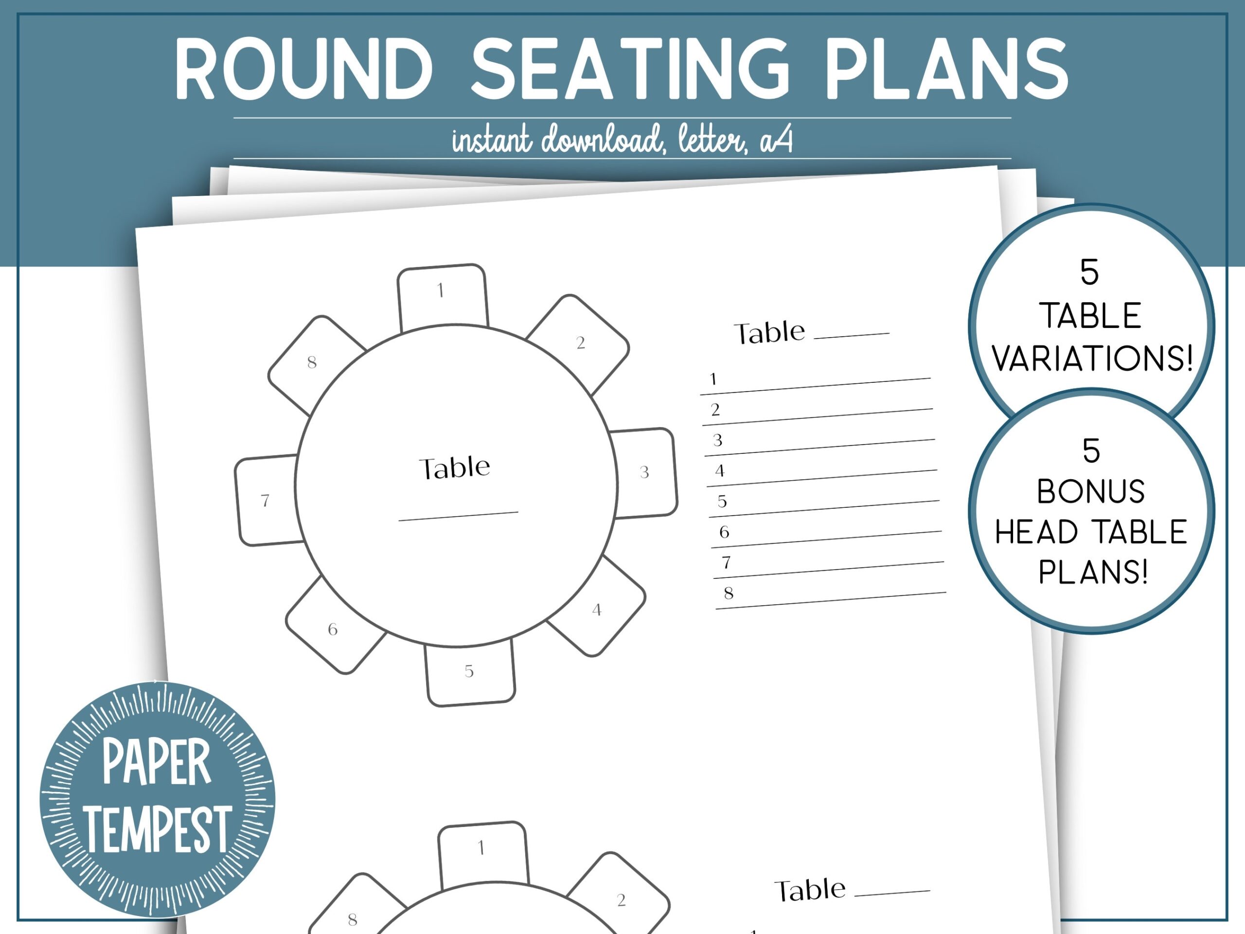 Free Table Seating Plan Templates