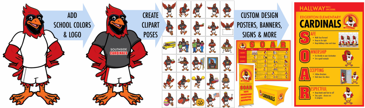 Cardinal Mascot PBIS Posters Banners Cardinal Mascot PBIS Posters Banners