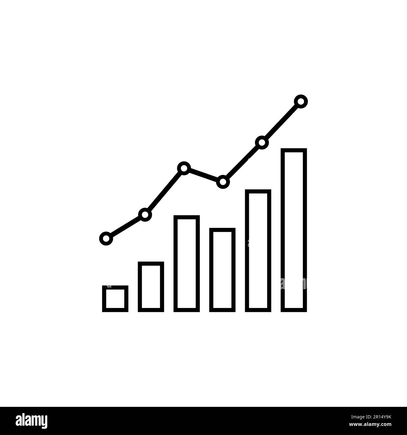 Growth Chart Icon Black White Royalty Free Vector VectorStock