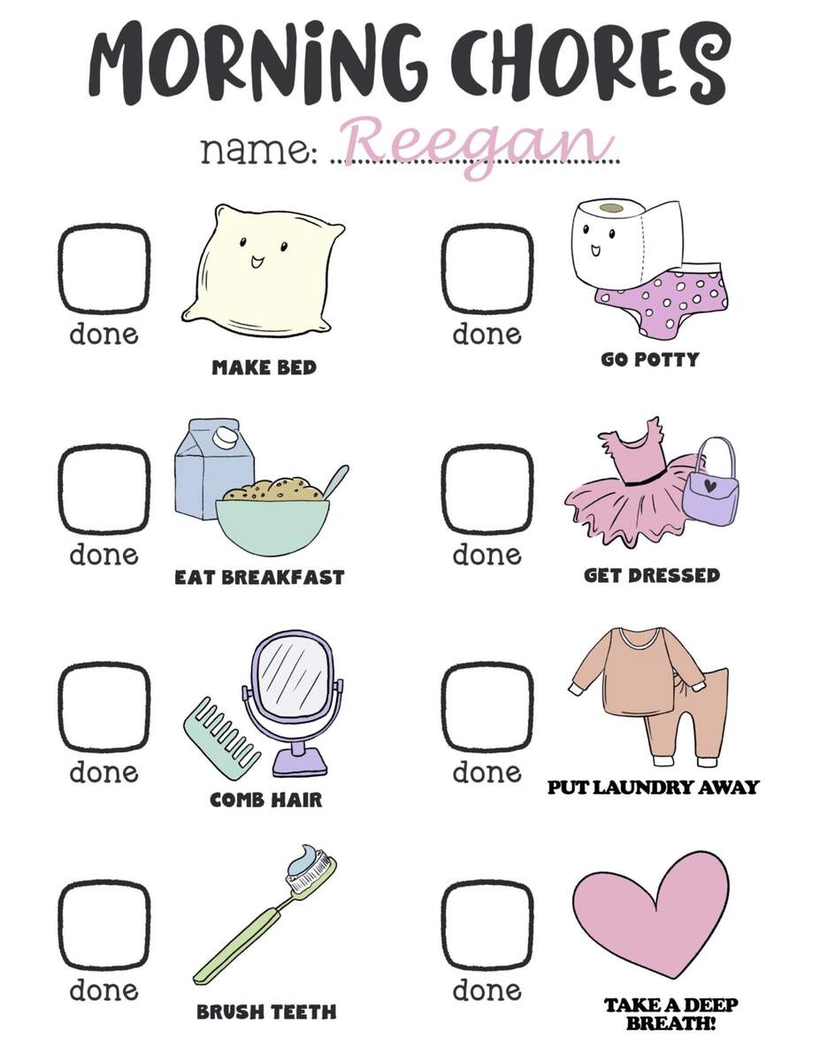 Chore Chart Printable Customizable With Pictures Me And Reegs Chore Chart Printable Customizable With Pictures Me And Reegs