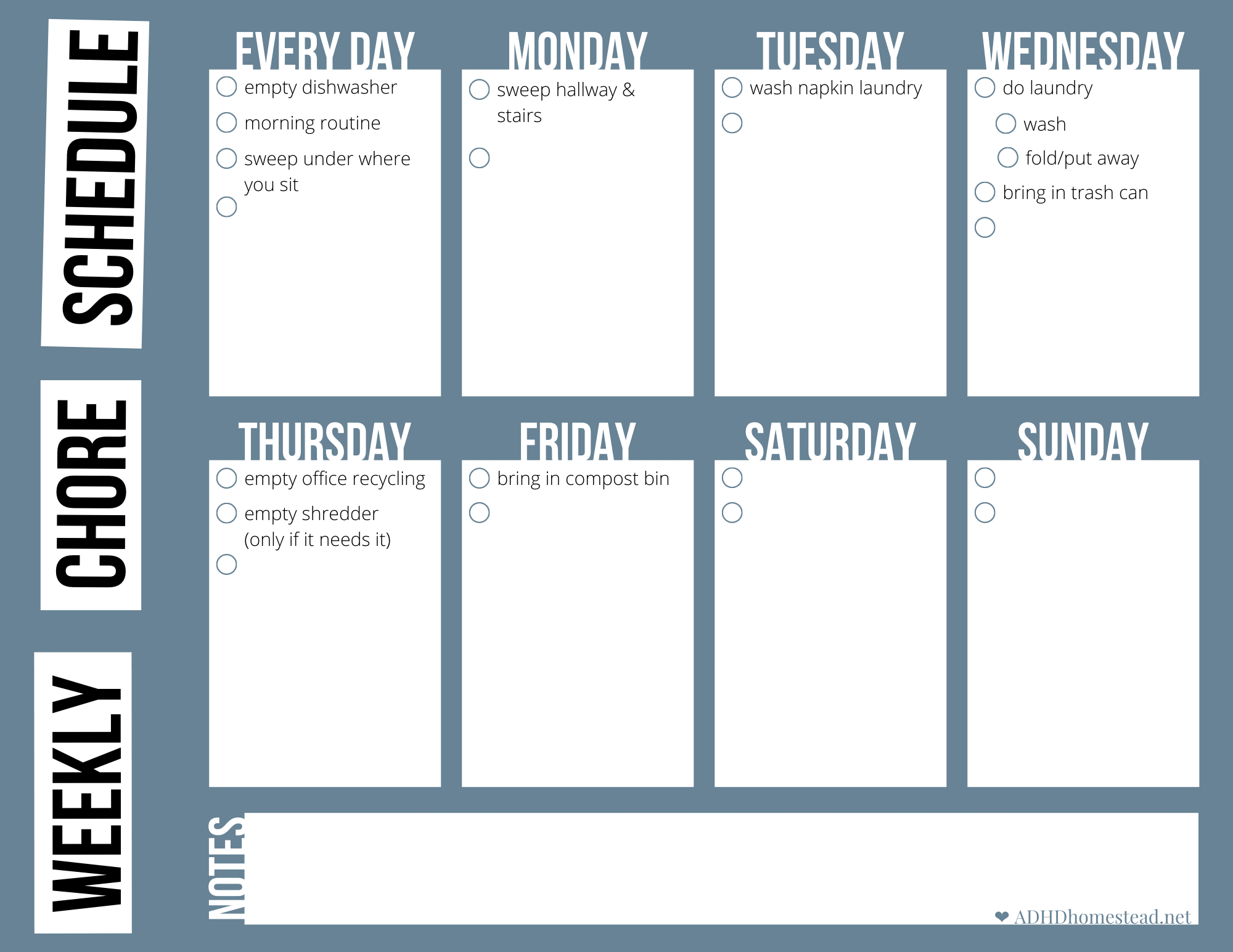 Chore Schedule Template Printable The ADHD Homestead Chore Schedule Template Printable The ADHD Homestead