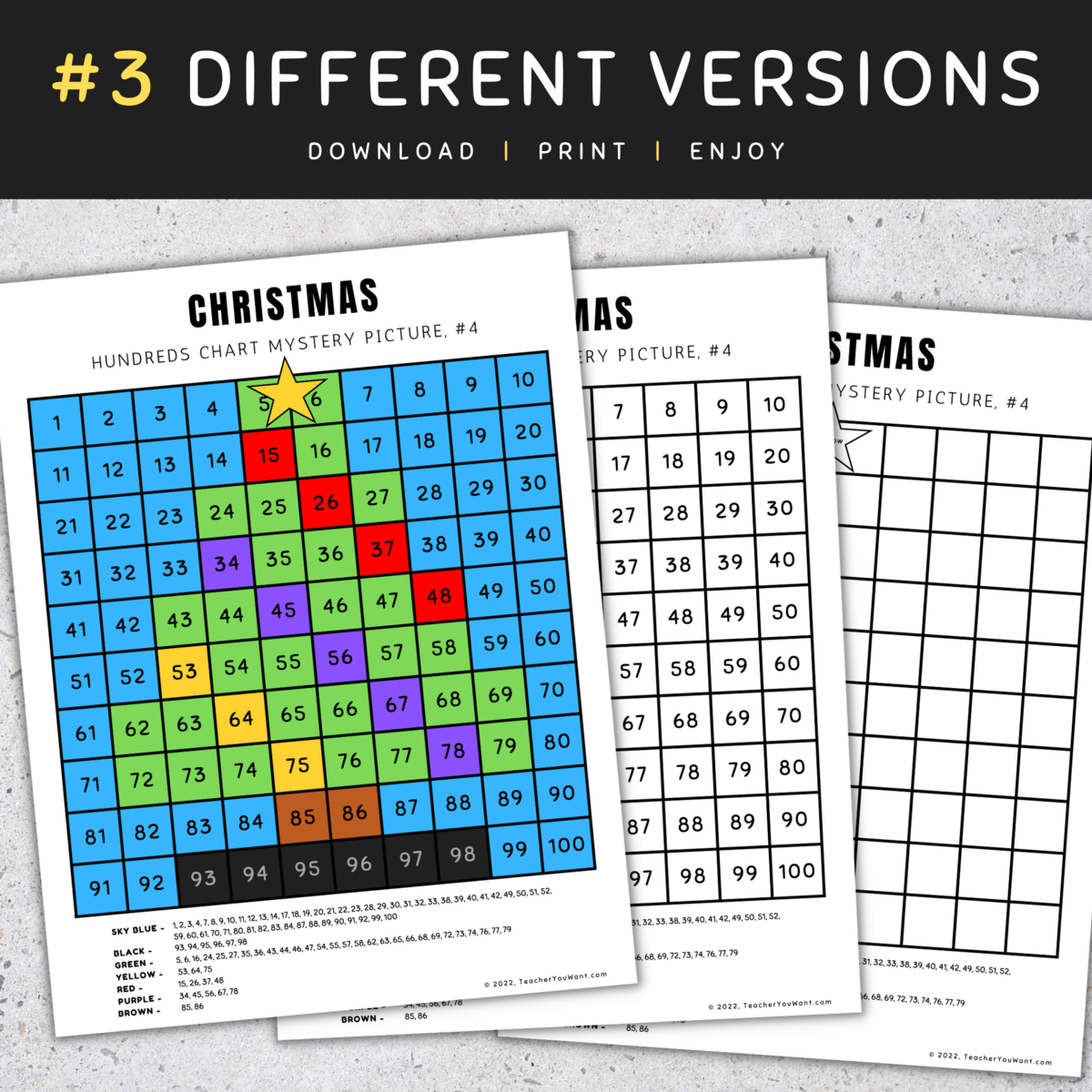 Christmas Math Hundreds Chart Mystery Picture Color By Number Made By Teachers Christmas Math Hundreds Chart Mystery Picture Color By Number Made By Teachers