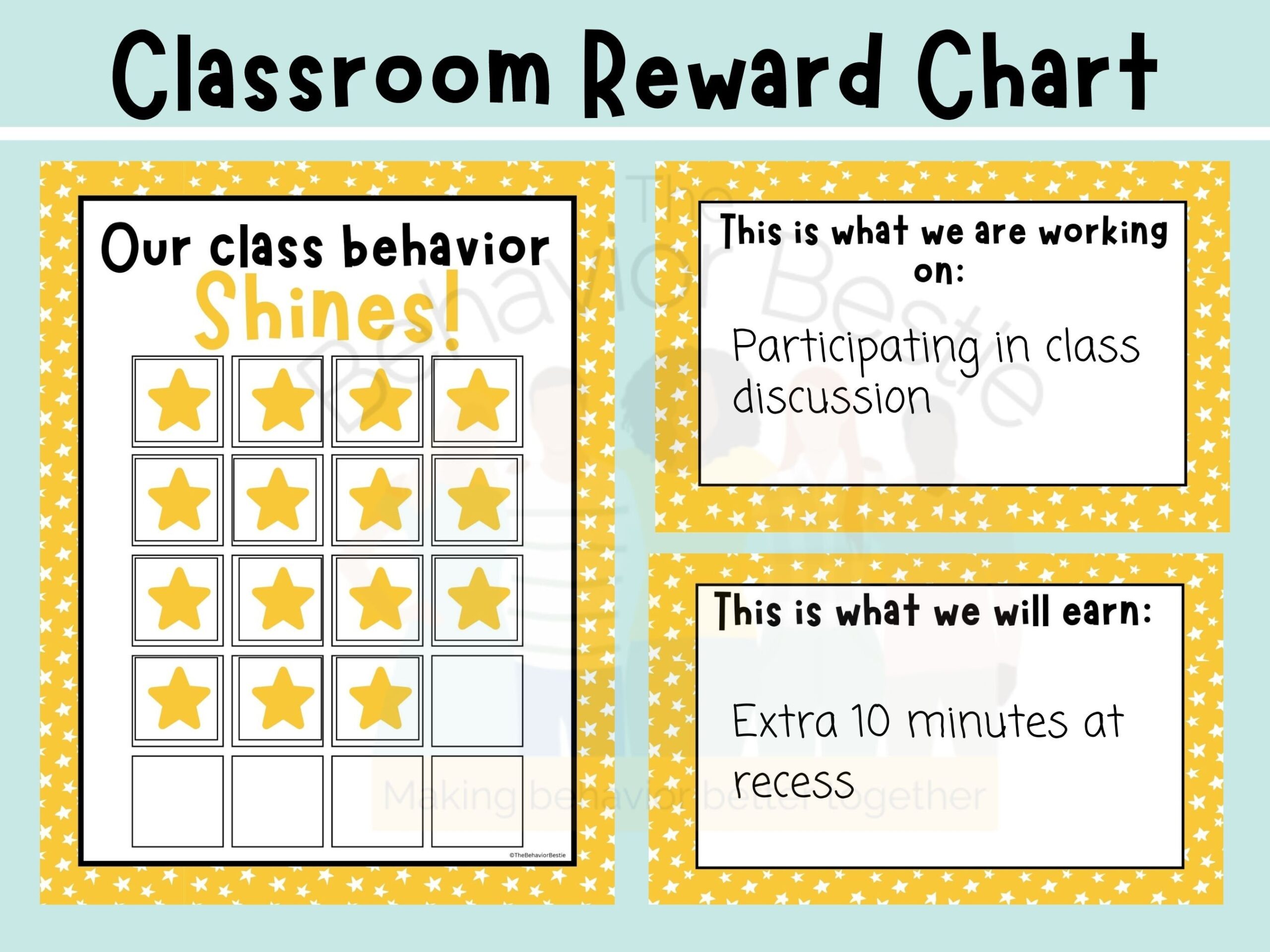 Classroom Reward Charts Positive Behavior System Digital Download Etsy