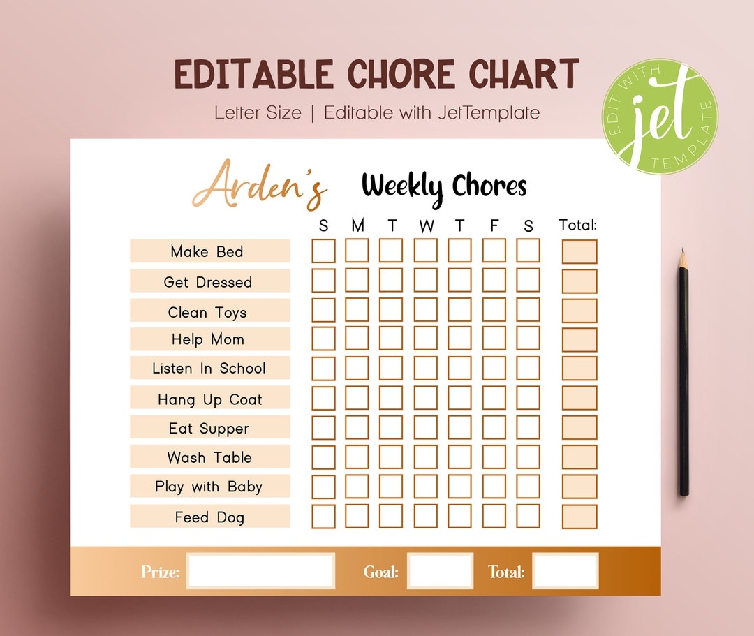 Daily Routine Chart Printable 5 Year Old Chore Chart For Kids Behavior Reward Chart Behavior Chart Potty Training Toddler Routine Etsy