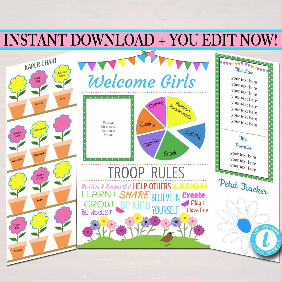 Easy Girl Scout Camping Kaper Chart Troop Leader