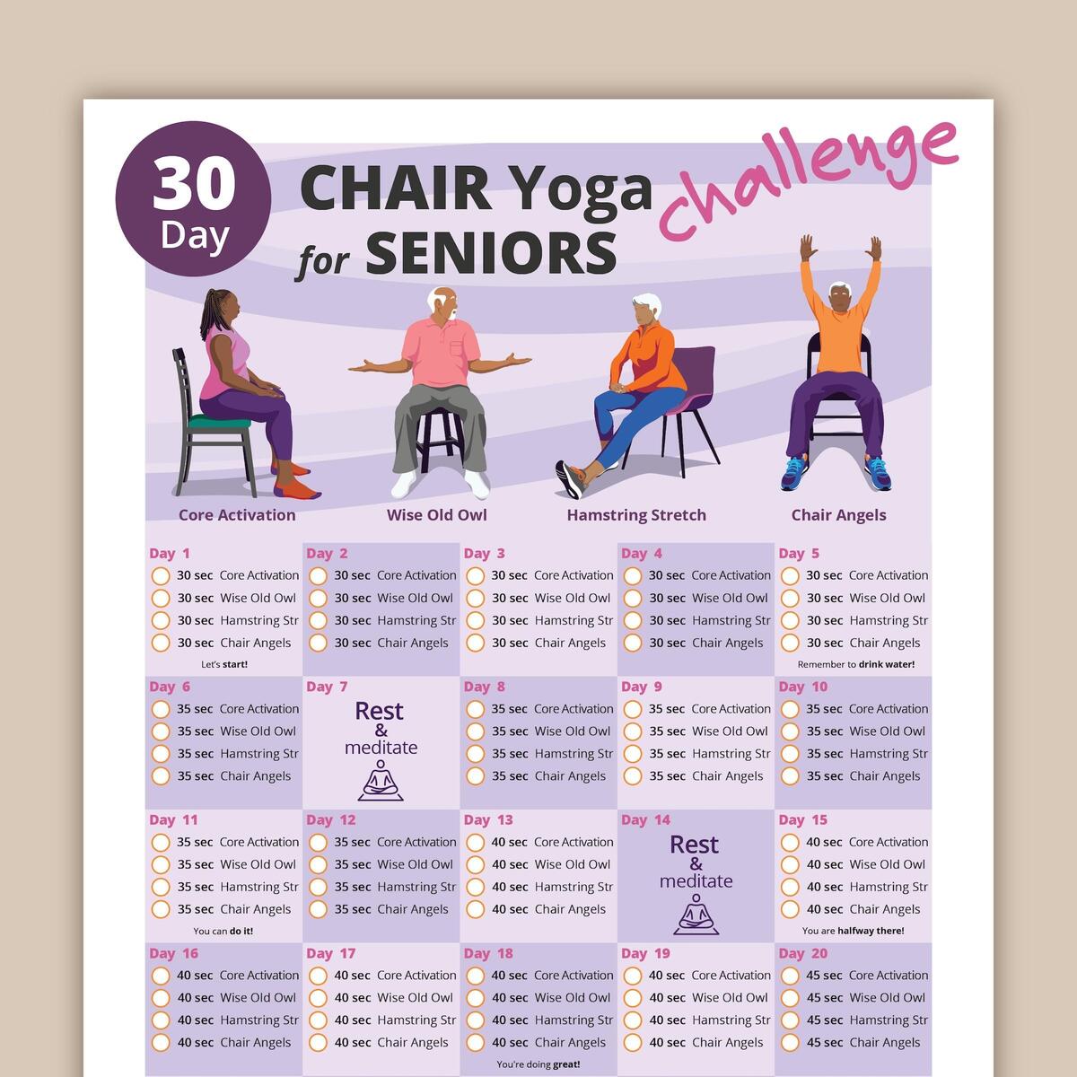 Free Printable Chair Exercises Yoga On Chair