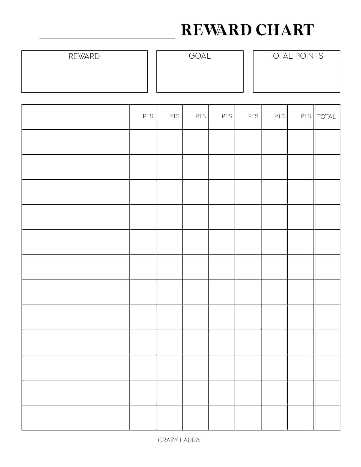 Free Reward Chart Printable For Kids With Two Versions Crazy Laura Free Reward Chart Printable For Kids With Two Versions Crazy Laura