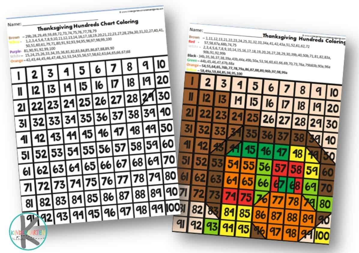 FREE Thanksgiving Hundreds Chart Coloring FREE Thanksgiving Hundreds Chart Coloring