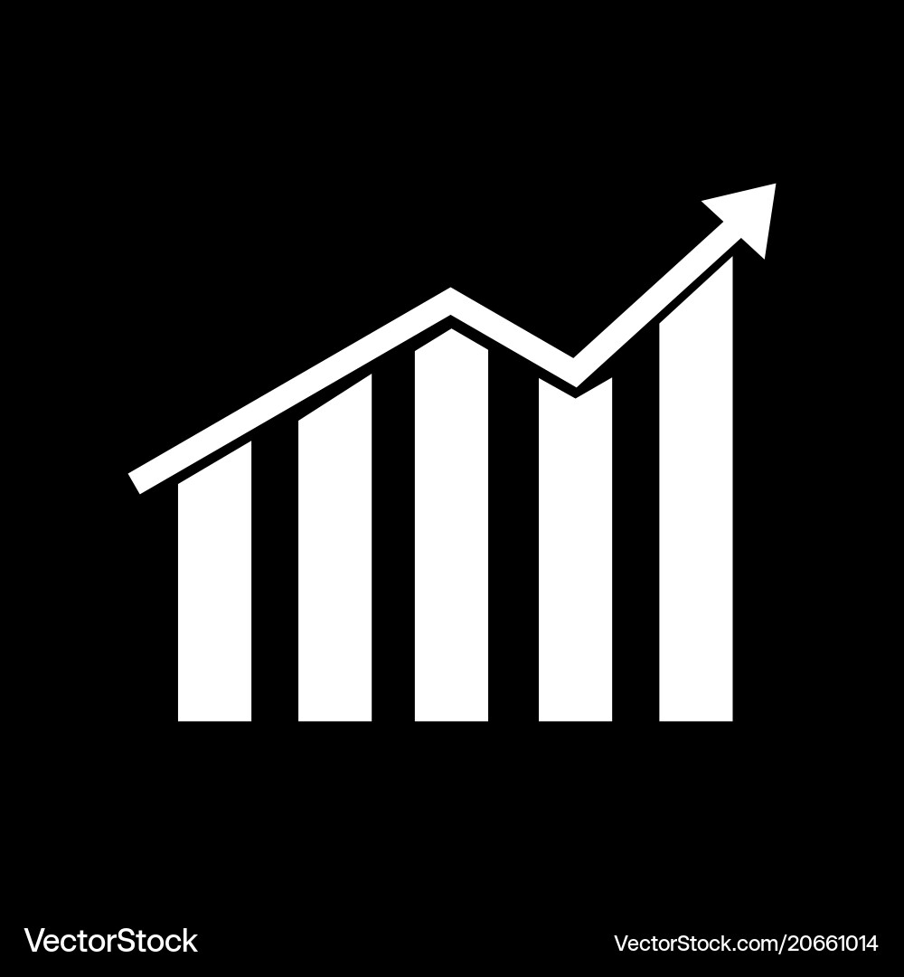 Growth Bar Chart Icon Royalty Free Vector VectorStock