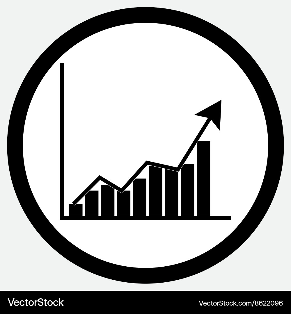 Growth Chart Icon Black White Royalty Free Vector VectorStock
