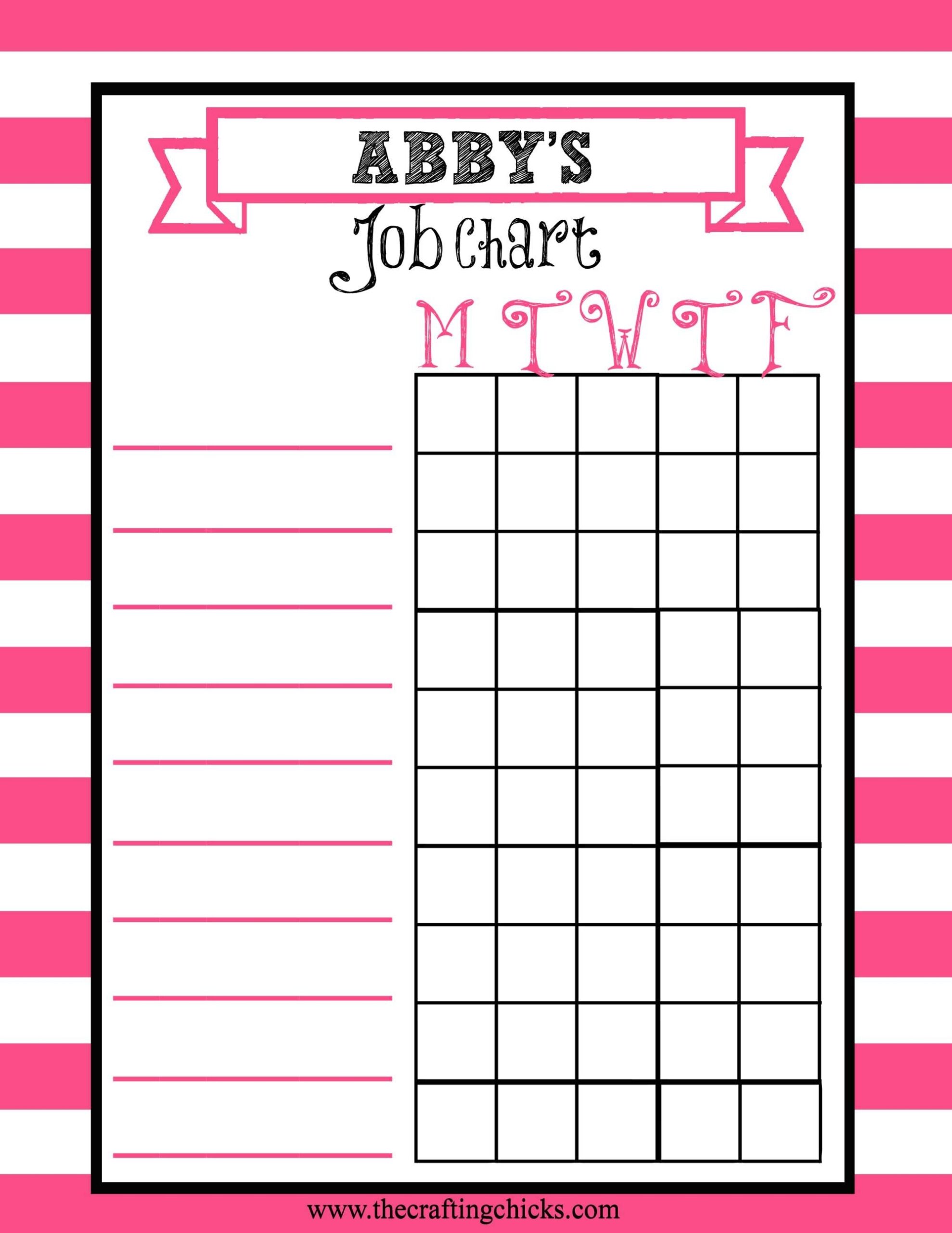 Job Charts Free Printable The Crafting Chicks Job Charts Free Printable The Crafting Chicks