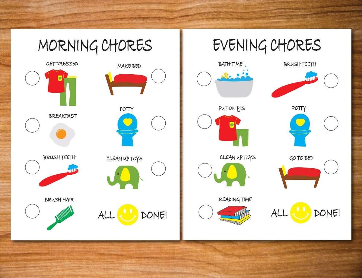 Kids Chore Chart Kids Chore Chart Morning And Evening Printable Kids Planner Kids Reward Chart Responsibility Chart Etsy Picture Chore Chart For Preschoolers Free Printable Fox Farm Home