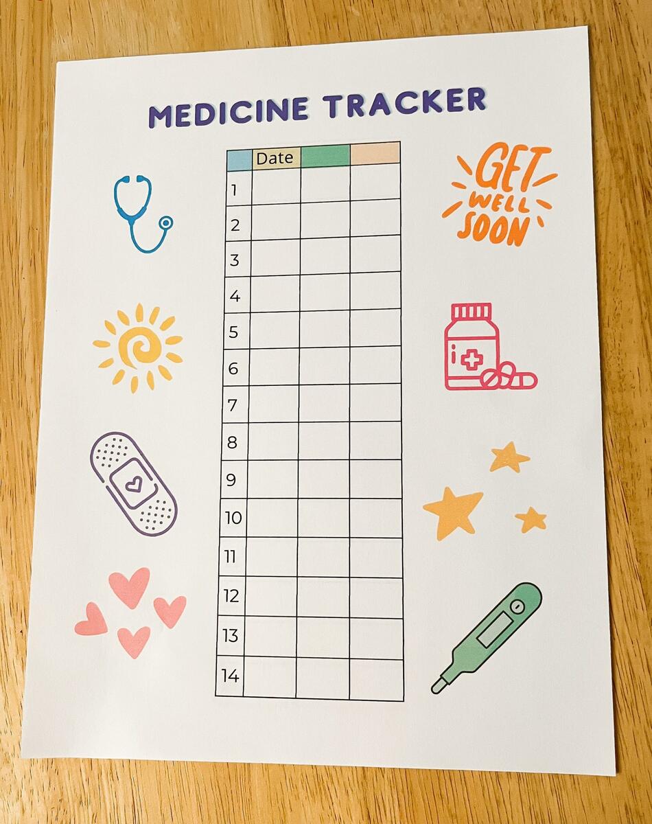 Medication Tracker Medicine Chart Instant Download Medication Log Kids Medicine Log Digital Download Printable Medicine Chart Etsy