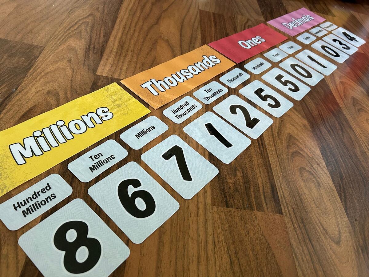 Place Value Number Line Rainbow Colors Etsy
