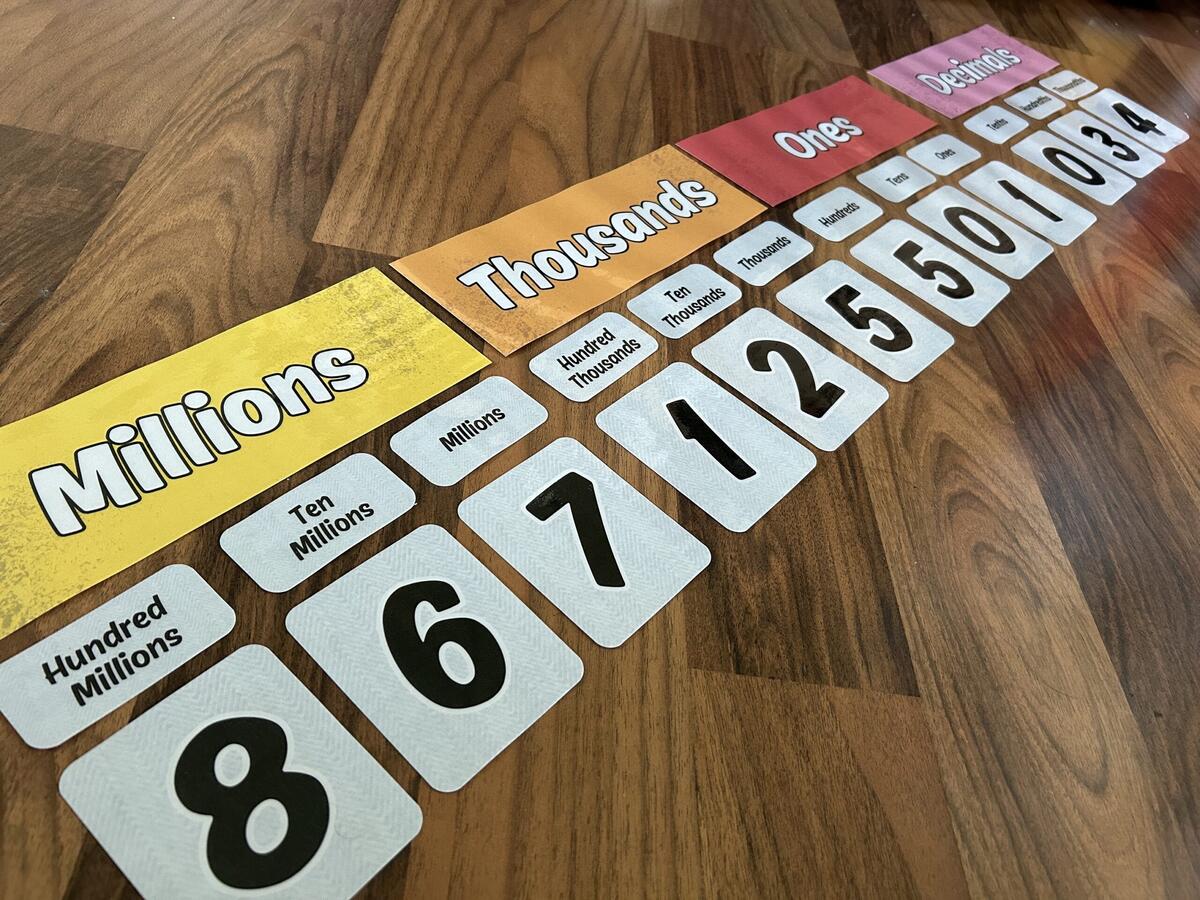 Place Value Number Line Rainbow Colors Etsy