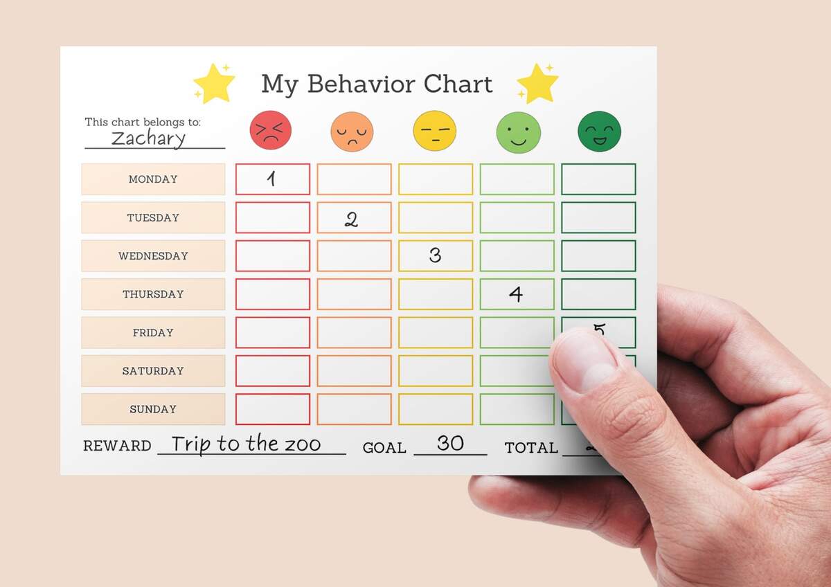 Printable Emotion Scale Behavior Chart Points Reward Chart Colourful Kids Behavior Chart Sticker Chart Behavior Management Etsy