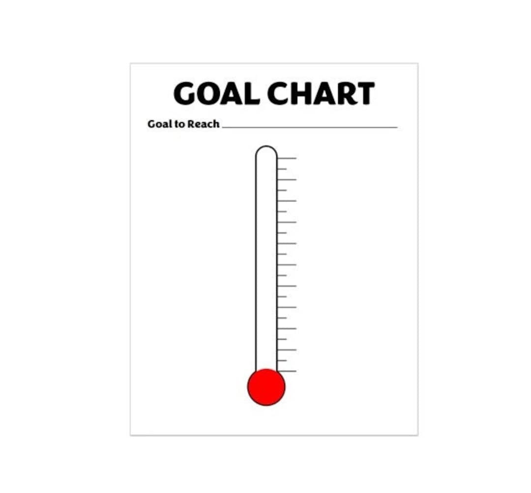 Printable Goal Thermometer Chart Track The Progress Of Your Goals PDF File Etsy Canada