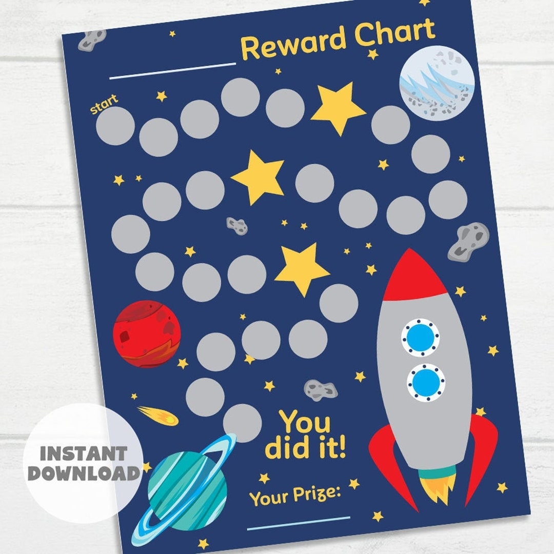Printable Outer Space Reward Chart Planets Sticker Chart Instant Download Reward Chart Toddler Reward Chart Potty Training Chart Etsy Israel