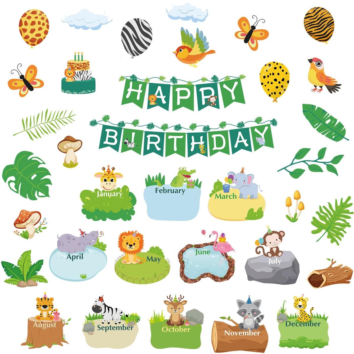 Sepamoon 35 Pcs Happy Birthday Posters Safari Jungle Animals Bulletin Board Set Classroom Birthday Wall Decoration Cutouts Calendars Chart Poster For Back To School Classroom Animal Theme Supply Amazon Au Stationery Sepamoon 35 Pcs Happy Birthday Posters Safari Jungle Animals Bulletin Board Set Classroom Birthday Wall Decoration Cutouts Calendars Chart Poster For Back To School Classroom Animal Theme Supply Amazon Au Stationery