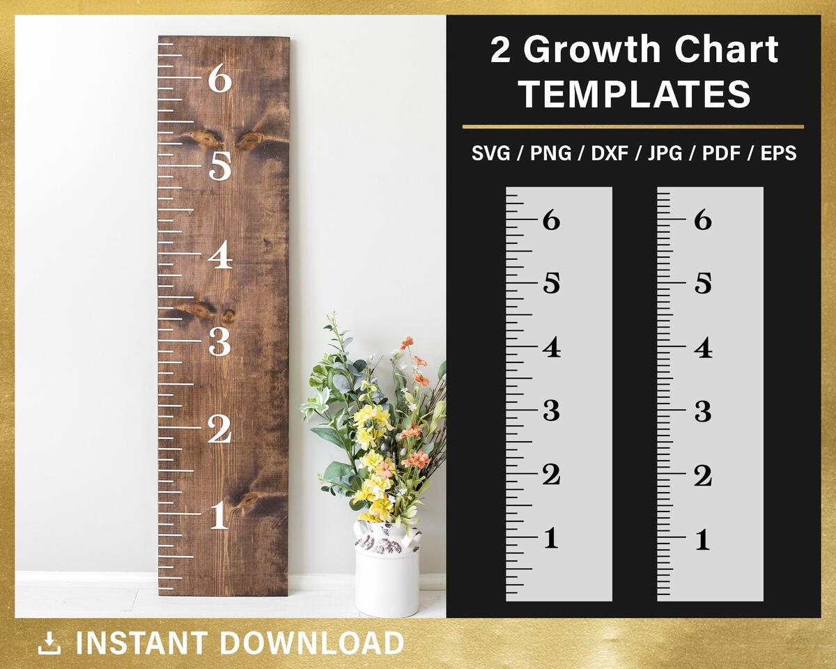 Set Growth Chart SVG Png Growth Ruler Svg Bundle Wall Ruler Svg Ruler Growth Chart Svg Marks Ticks Numbers Cricut Silhouette Etsy