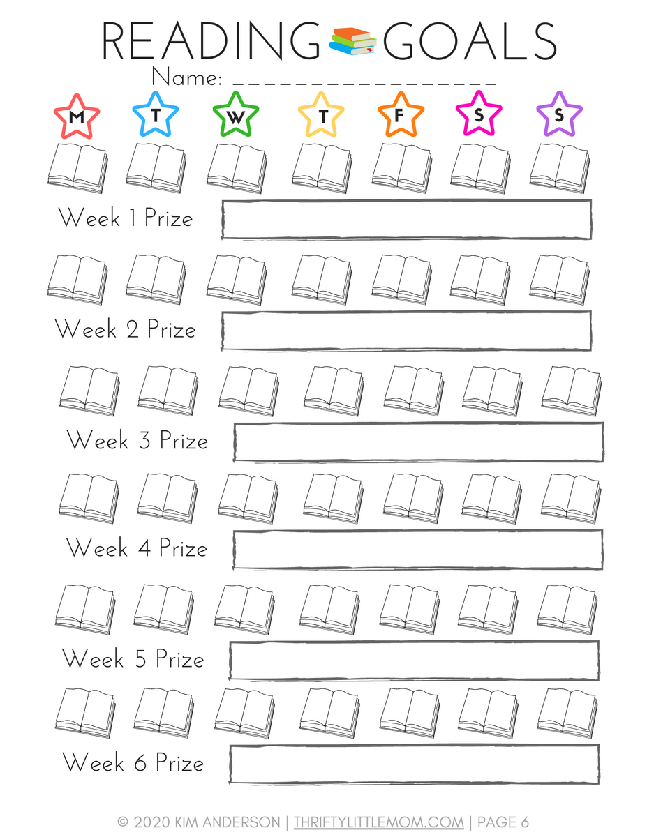 Easy Kids Reading Chart Motivating Reading Challenge Tracker Childrens Book Log Tick Box Reader Goals Planner Bedtime Story Book Template Etsy