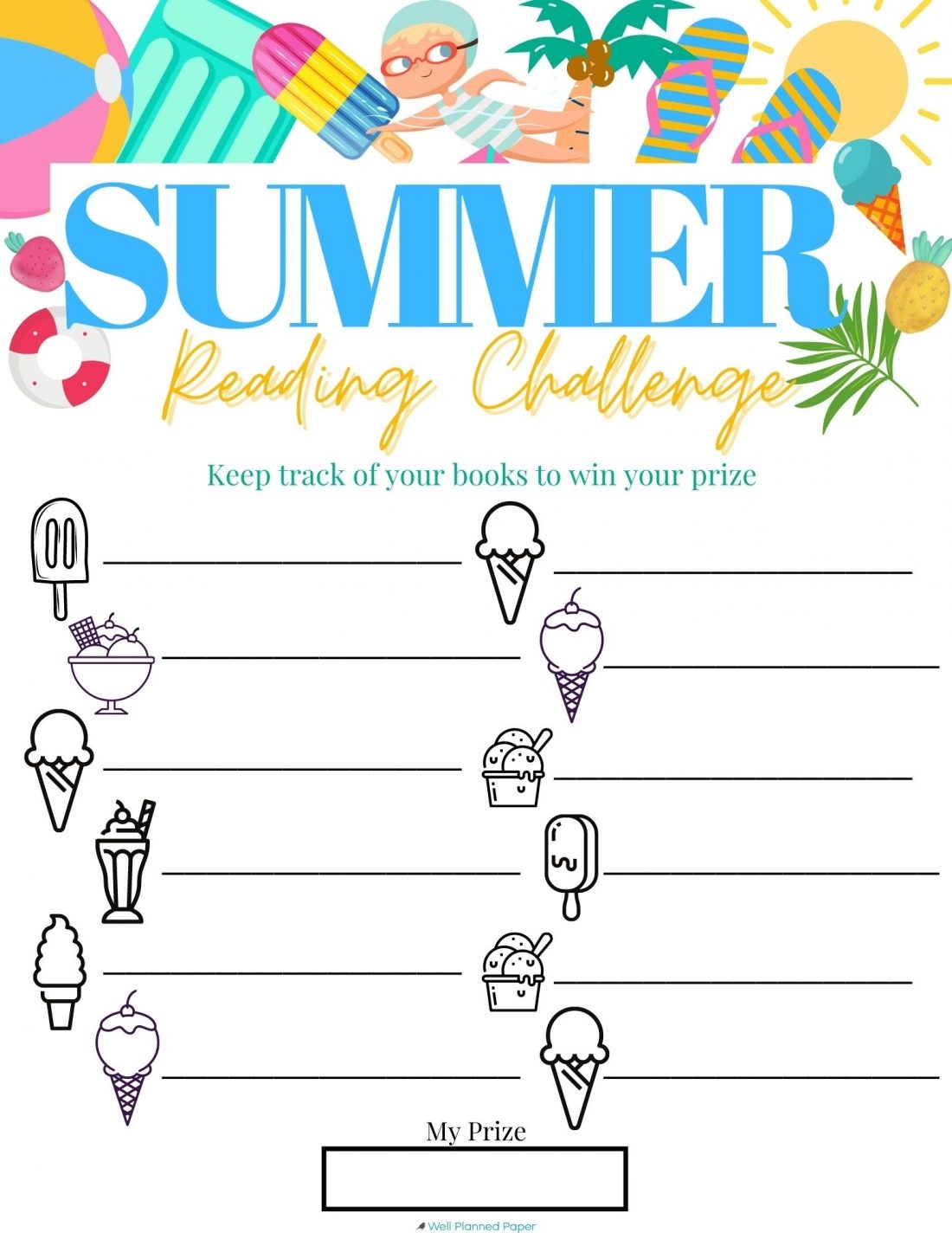Summer Reading Tracker For Kids Well Planned Paper