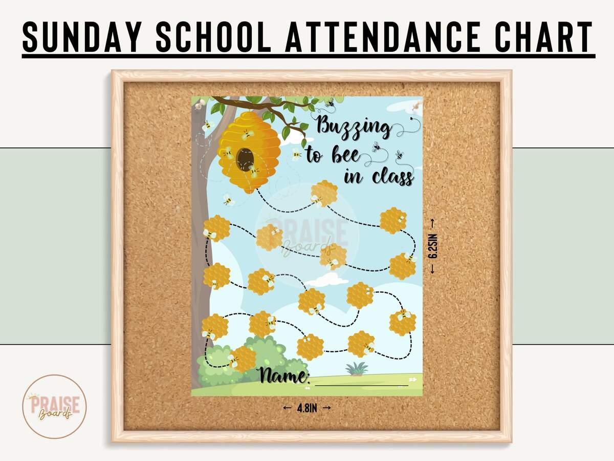 Sunday School Attendance Chart Etsy