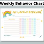 Weekly Behavior Chart Printable For Kids Students Classroom Preschool Kindergarten Home Editable Points Reward Chart Sticker Chart Etsy Israel