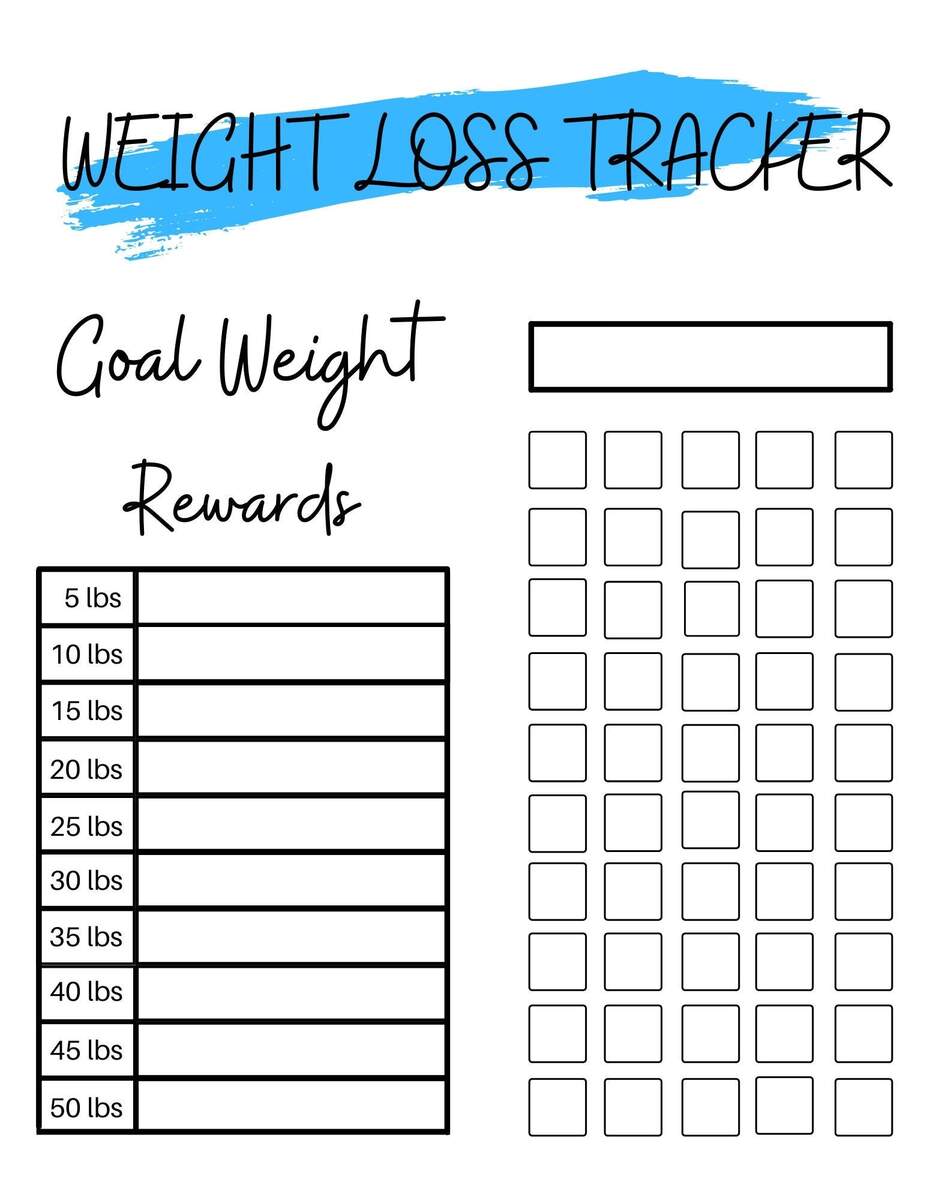 Weight Loss Weight Loss Chart Motivational Chart Rewards Chart Weight Progress 50 Lb Weight Loss Tracker New Year S Resolution Etsy
